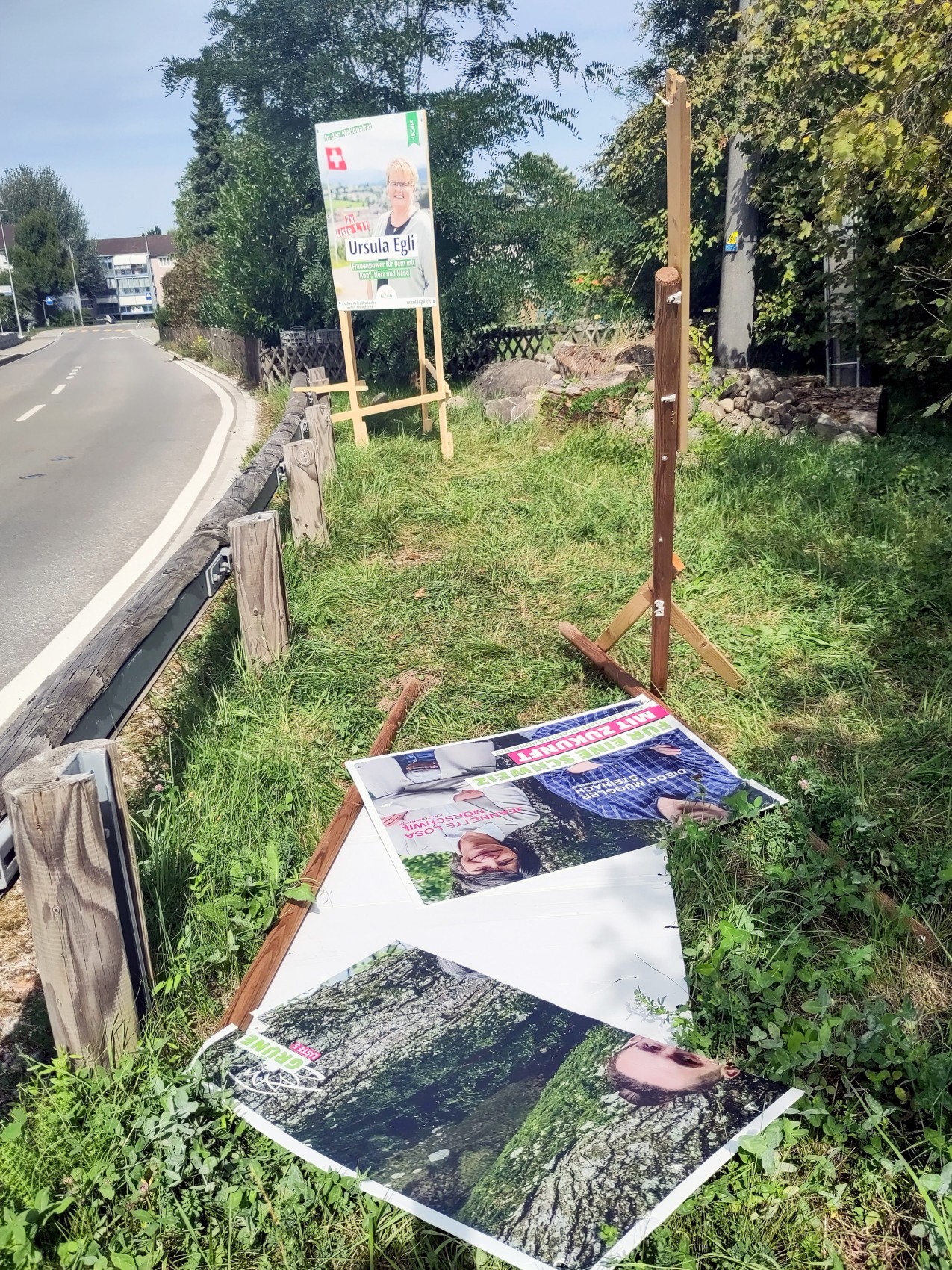 Die Wahlplakate der Grünen in Steinach und in Arbon wurden dieser Tage Opfer von Vandalen.