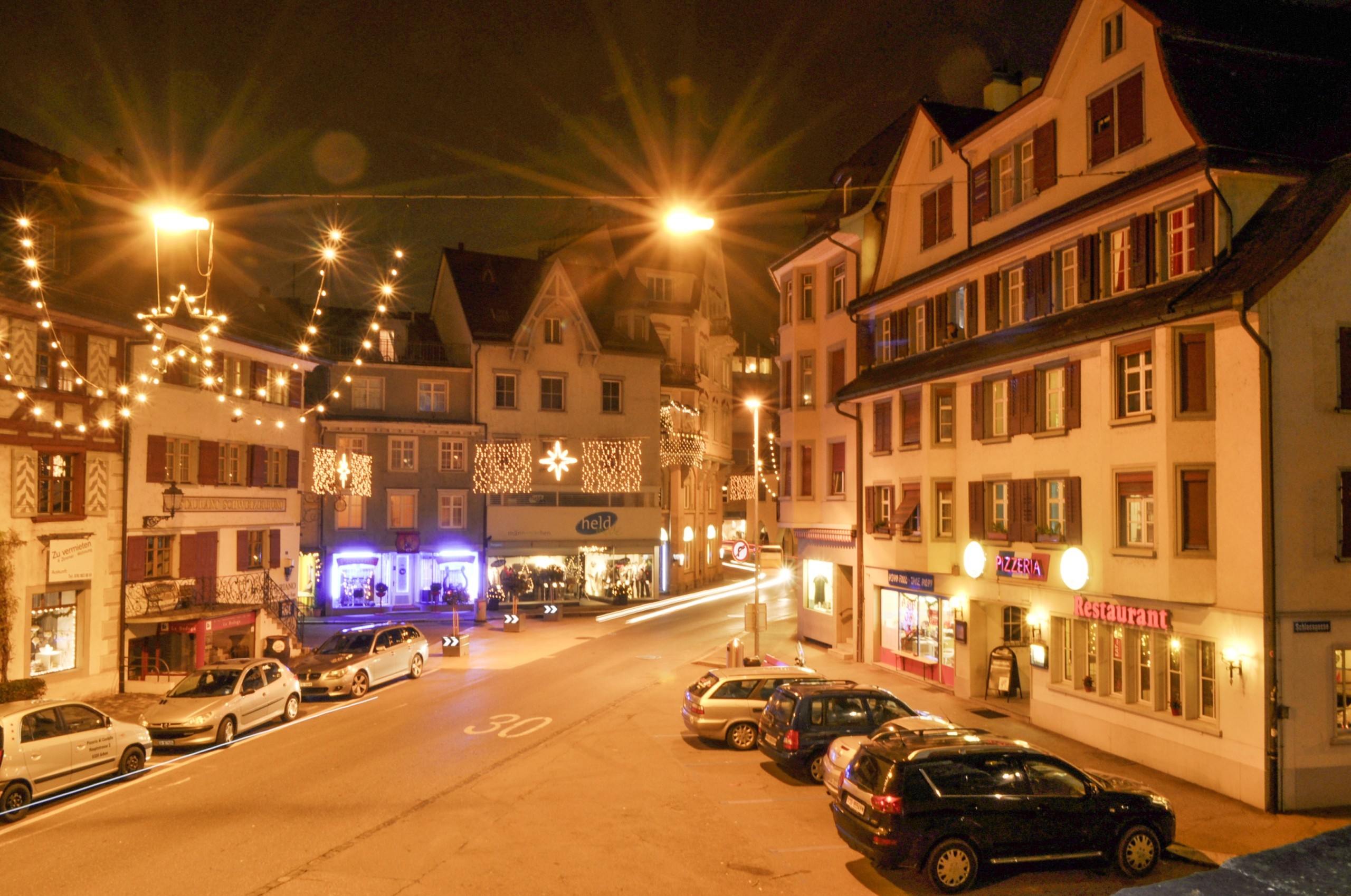 Arbons Altstadt im Adventsglanz.