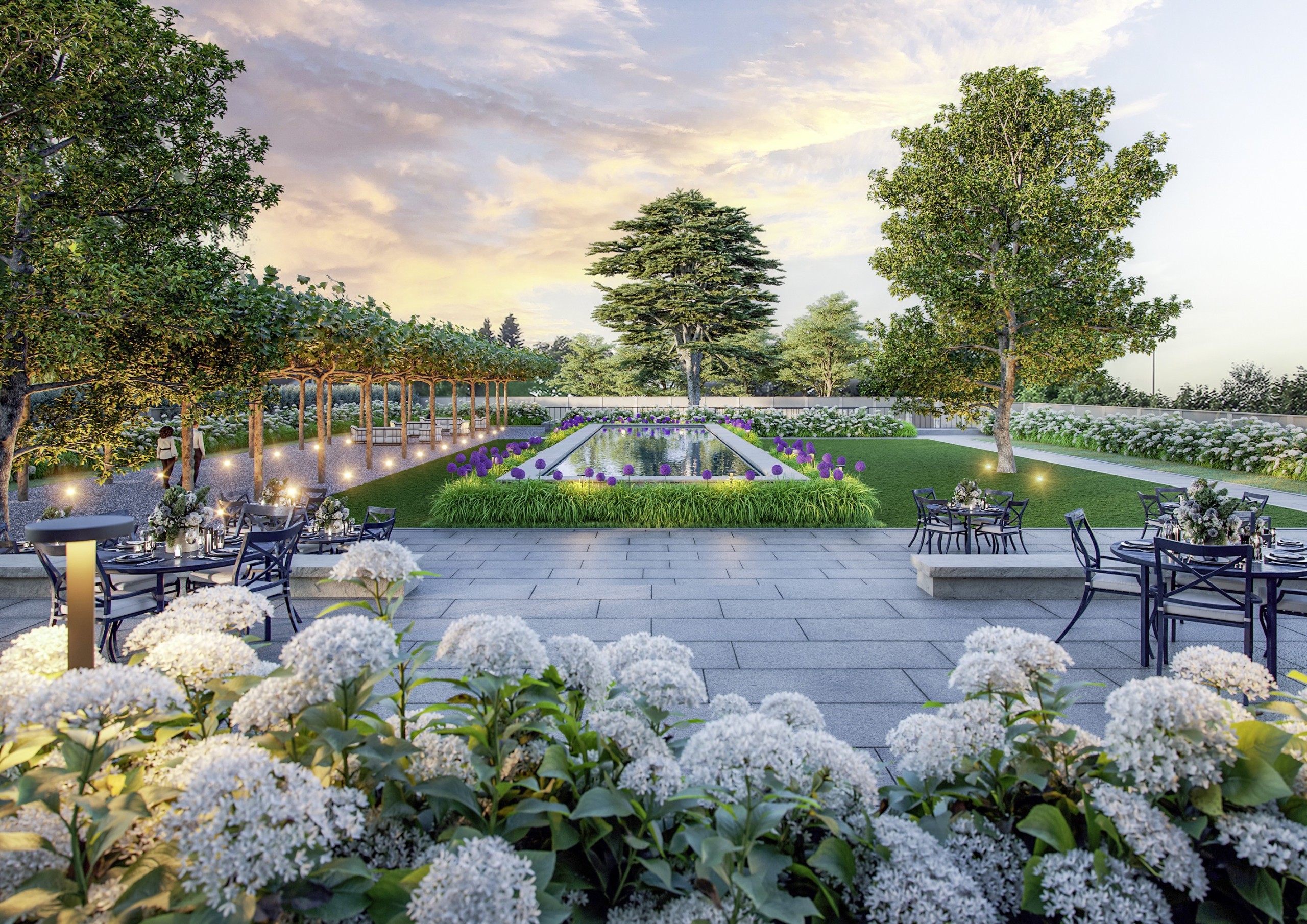 Die Visualisierung zeigt den von Enzo Enea konzipierten Schlossgarten.