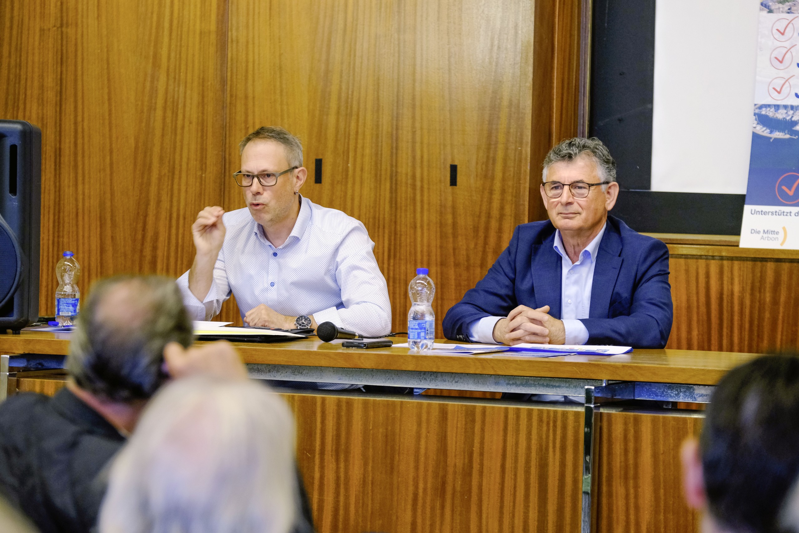 Mischa Vonlanthen (l.) und Aurelio Petti (beide Die Mitte) befürworten die neue Gemeindeordnung.