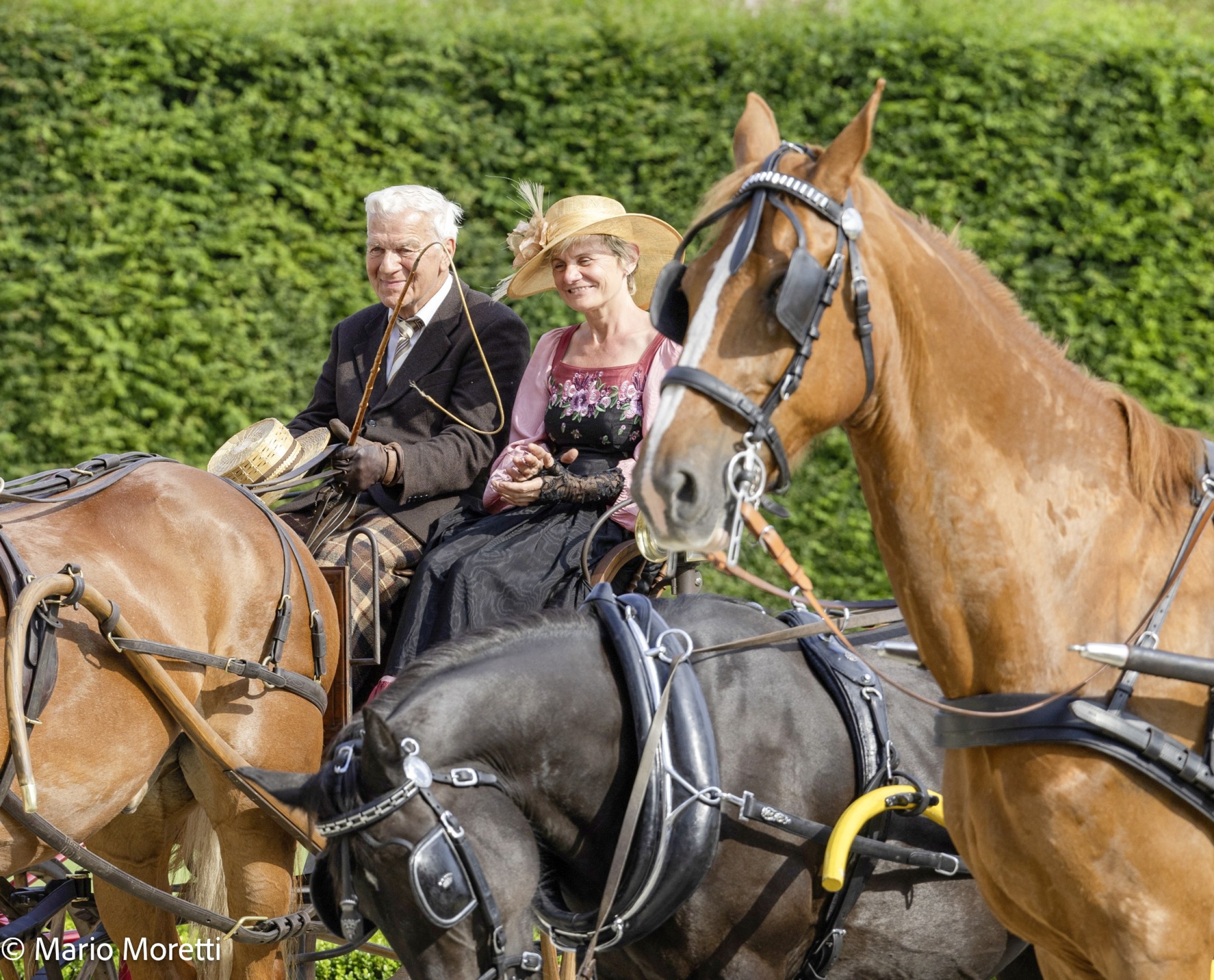 Albert Sporrädli und die Mailänderin Micela Botta – selber auch Pferdenärrin – beim Doppelsieg im Herbst 2024 in Veneria Reale (Italien