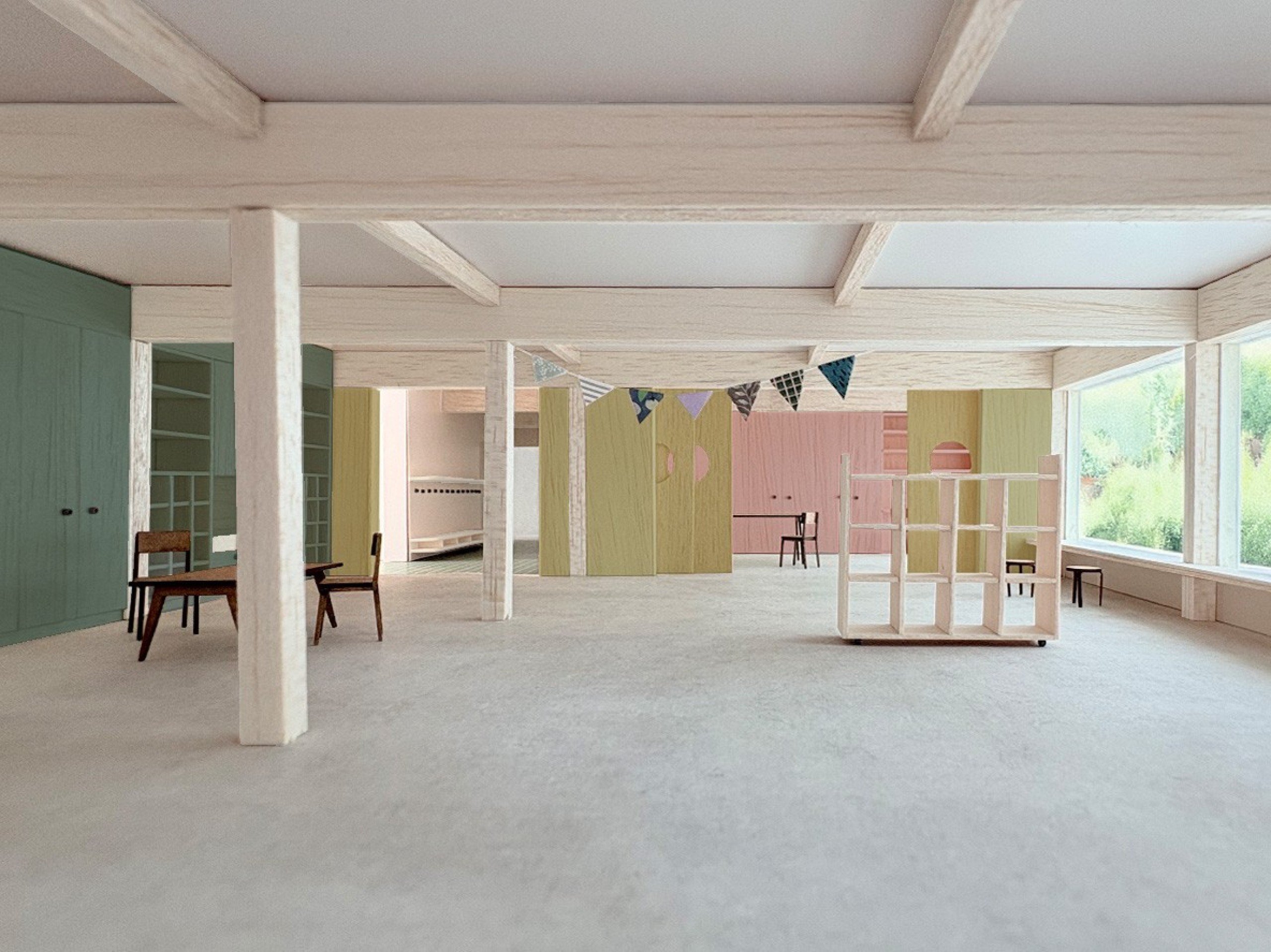 In den Innenräumen wird das Material Holz eine zentrale Rolle spielen. Es soll eine warme Atmosphäre schaffen.